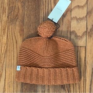 Will + Bear Tasman Wool Pom Pom Beanie Hat Ochre NWT